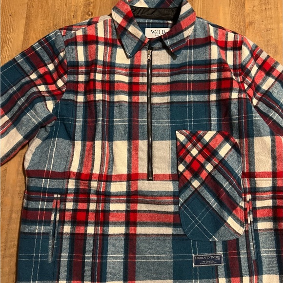 Half zip plaid long-sleeved shirt - Picture 8 of 9